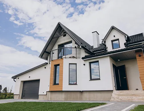 Exterior of a modern, spacious home ideal for families looking to upsize.